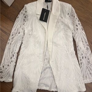 NWT PrettyLittleThing White Crochet Suit